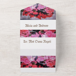 Hochzeitseinladung alles in einem Blumenfotos All In One Einladung