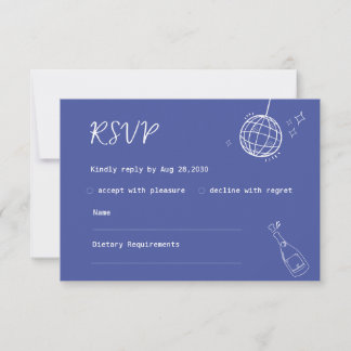 Hochzeitseinladung Antwortkarte handgezeichnet im  RSVP Karte