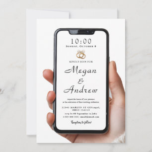 Hochzeitseinladung auf dem Handy-Sperrbildschirm