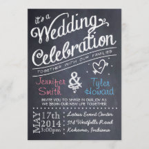 Hochzeitseinladung auf Schultafel
