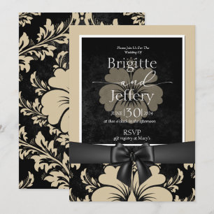 Hochzeitseinladung beige & schwarz einladung