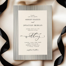 Hochzeitseinladung Black Stripes Old Money