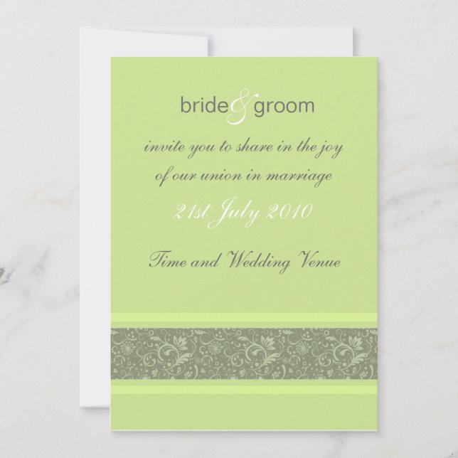 Hochzeitseinladung - Blumenfantasie - Apple Green Einladung (Vorderseite)