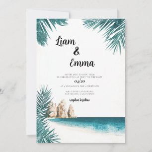 Hochzeitseinladung Cabo Mexico Aquarell Einladung