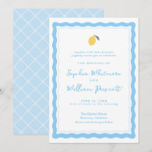 Hochzeitseinladung Coastal Blue Lemon Amalfi