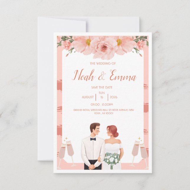 Hochzeitseinladung Dankeskarte (Vorderseite)