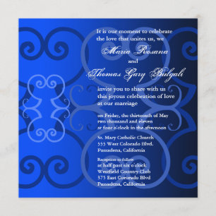 Hochzeitseinladung Einfach Königlich Blau Einladung