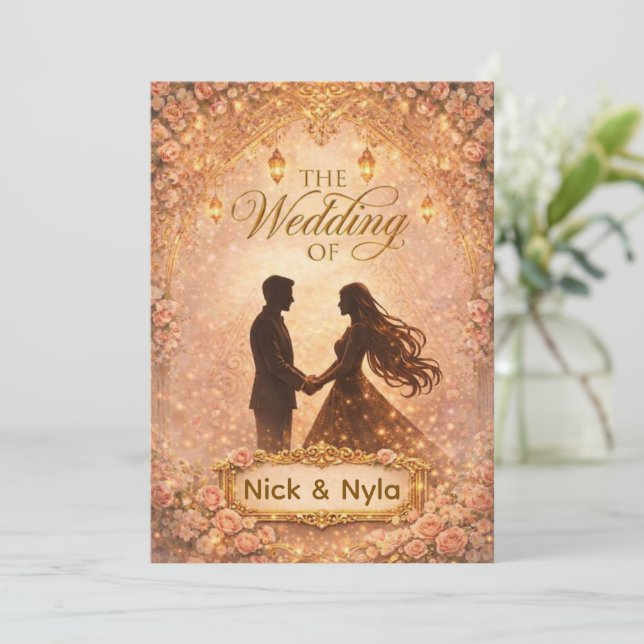 Hochzeitseinladung Einladung (Stehend Vorderseite)