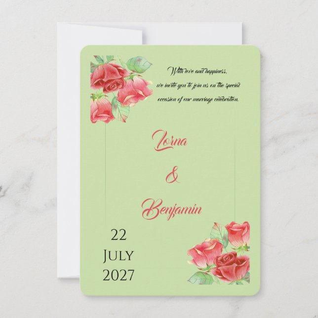 Hochzeitseinladung Einladung (Vorderseite)