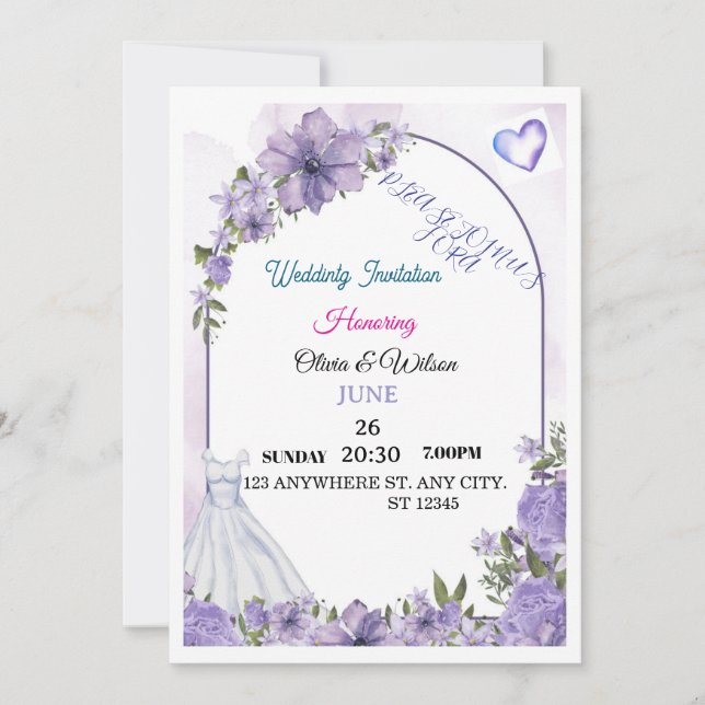 Hochzeitseinladung  einladung (Vorderseite)
