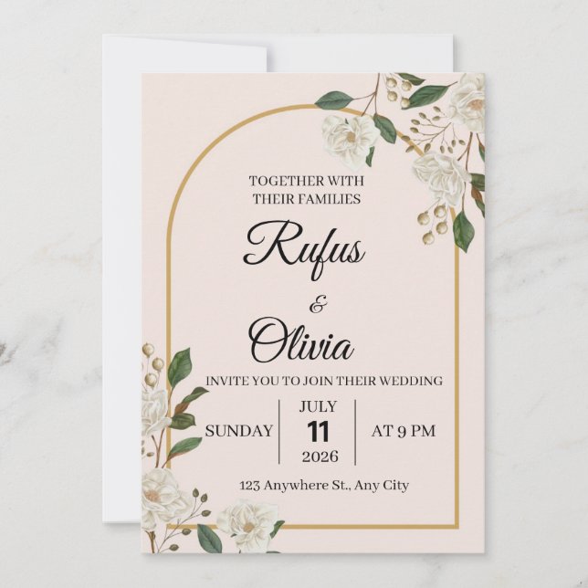 Hochzeitseinladung  einladung (Vorderseite)