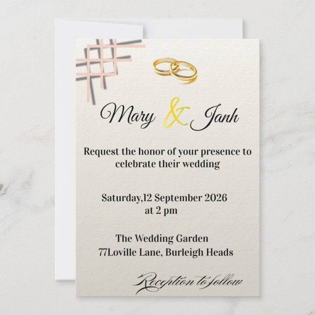 Hochzeitseinladung Einladung (Vorderseite)