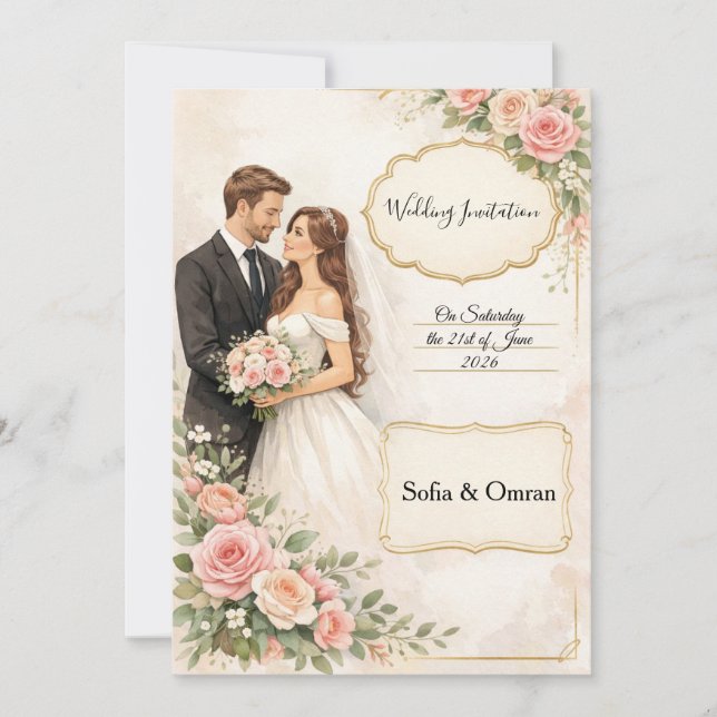 Hochzeitseinladung Einladung (Vorderseite)