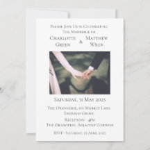Hochzeitseinladung Elegant Händchenhalten