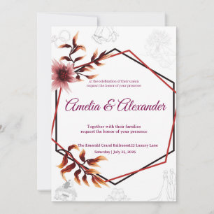 Hochzeitseinladung · Elegante Blumengestaltung · Einladung
