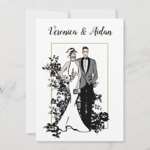 Hochzeitseinladung Elegante Mode-Illustration Einladung