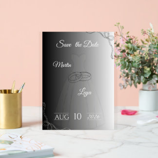Hochzeitseinladung | Elegante moderne Braut & Bräu Acrylschild