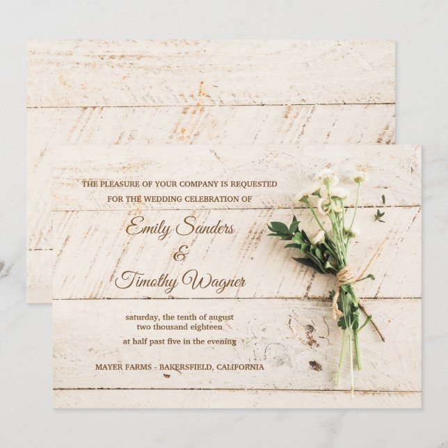 Hochzeitseinladung für Bauernhöfe Einladung (Vorne/Hinten)