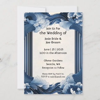 Hochzeitseinladung für dramatische Ozeanwellen Einladung