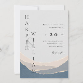 Hochzeitseinladung für moderne Bluetorn-Papier Einladung