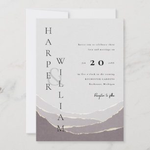 Hochzeitseinladung für moderne Rottorn-Papierberge Einladung