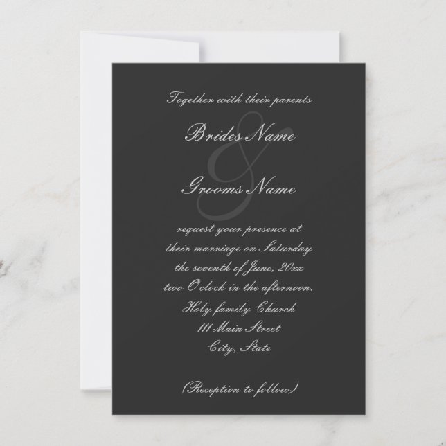 Hochzeitseinladung für Schriftart mit Elegant Einladung (Vorderseite)