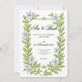 Hochzeitseinladung für Senioren im Blumenstil Einladung