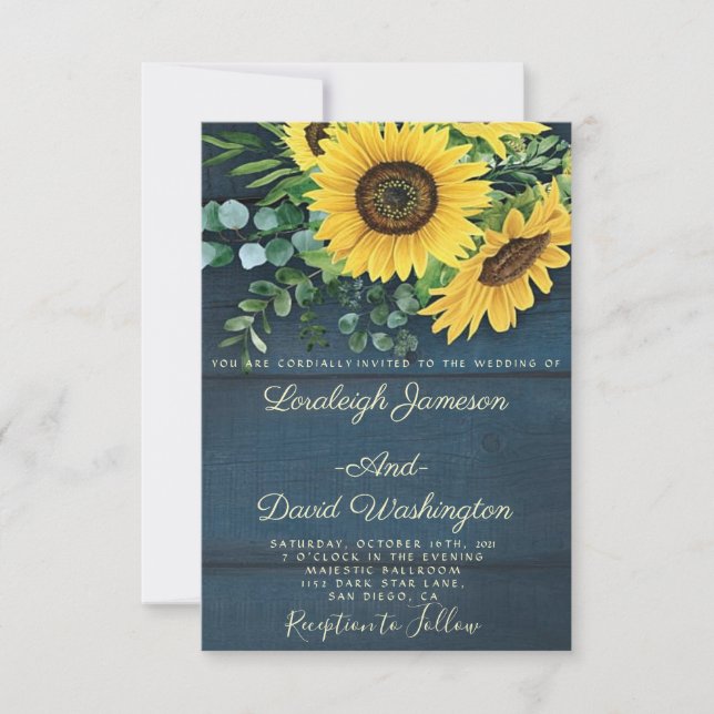 Hochzeitseinladung für Sonnenblumen Einladung (Vorderseite)