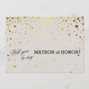 Hochzeitseinladung   Goldene Konfetti-Trauzeugin Einladung
