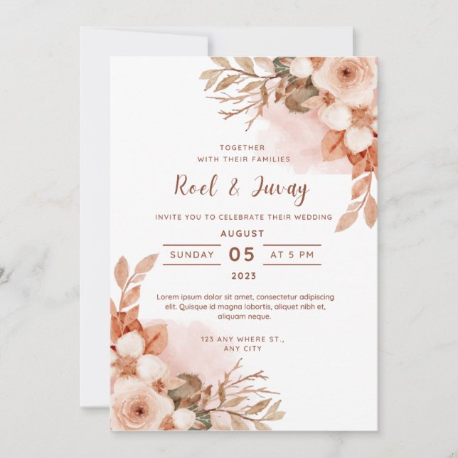 Hochzeitseinladung Herbstorn Einladung (Vorderseite)