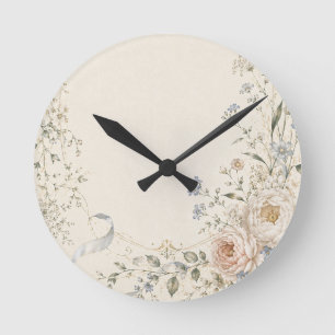 Hochzeitseinladung im eleganten französischen Land Runde Wanduhr