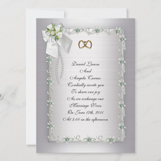 Hochzeitseinladung im eleganten Satin-Look Einladung (Vorderseite)
