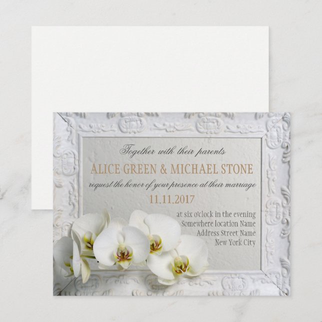 Hochzeitseinladung im eleganten Stil Einladung (Vorne/Hinten)