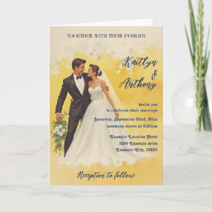 Hochzeitseinladung im Stil der Belle Époque Karte