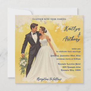 Hochzeitseinladung im Stil der Belle Époque Mitteilungskarte