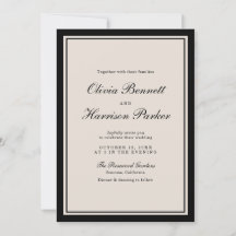 Hochzeitseinladung im Stil des alten Geldes in kla