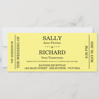 Hochzeitseinladung (im Stil einer Konzertkarte) Save The Date