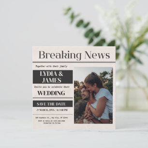 Hochzeitseinladung im Stil eines alten Nachrichten Einladung