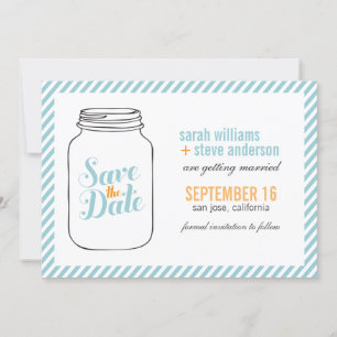 Hochzeitseinladung im Vintage-Mason-Glas-Design -  Save The Date