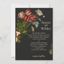 Hochzeitseinladung im Vintage-Stil mit dunklem Blu