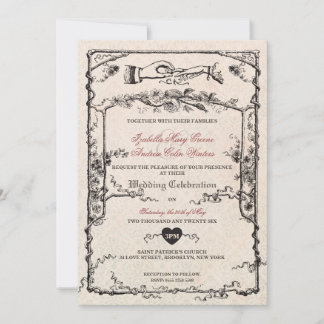 Hochzeitseinladung im Vintage-Stil #V3 Einladung
