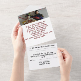 Hochzeitseinladung in einem all in one einladung