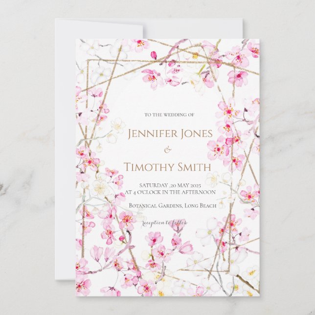 Hochzeitseinladung Kirschblüte Einladung (Vorderseite)