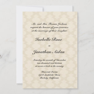 Hochzeitseinladung - Leinen mit Damastwellen Einladung