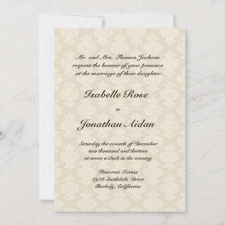 Hochzeitseinladung - Leinen mit Damastwellen Einladung