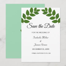 Hochzeitseinladung Lorbeerblätter Save-the-Date-Ka