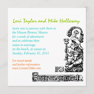 Hochzeitseinladung Mayan Riviera Mexiko Strand Einladung