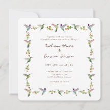 Hochzeitseinladung mit Annas Kolibri