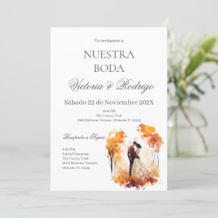 Hochzeitseinladung mit Blumenmuster auf Spanisch Einladung