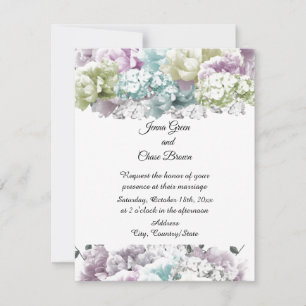 Hochzeitseinladung mit gemischtem Pastellbouquet Einladung